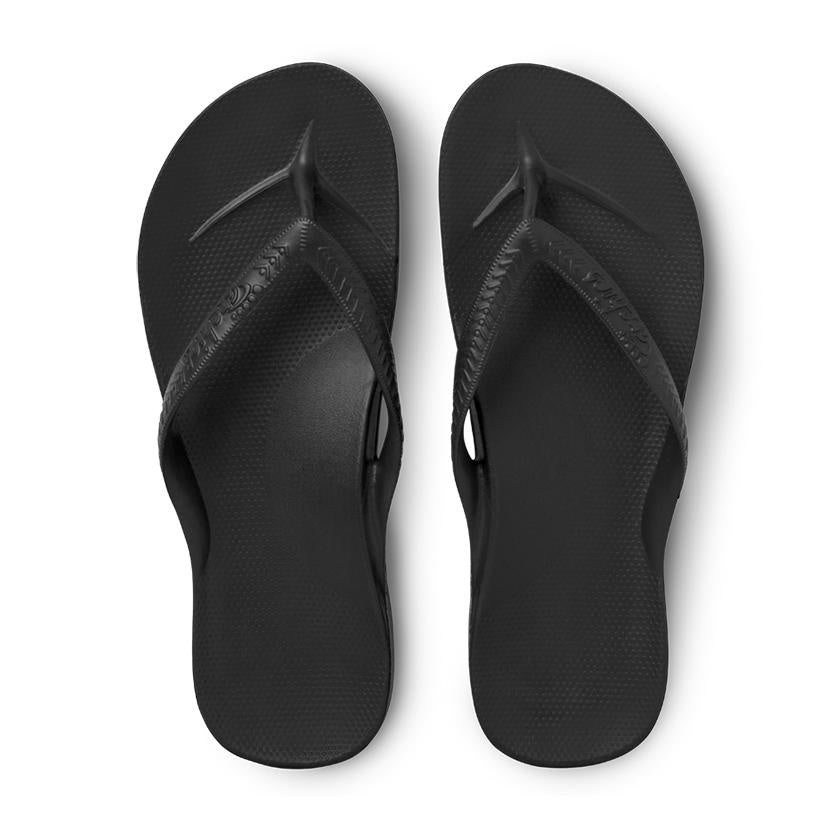Archies Footwear Arch Support Thongs – Crystal Black