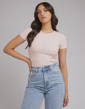 All About Eve Eve Rib Baby Tee - Pale Pink