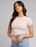 All About Eve Eve Rib Baby Tee - Pale Pink