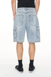 Huffer 3D Cargo Short - Light Wash