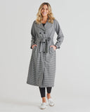 Betty Basic Ponte Trench Coat - Black Houndstooth