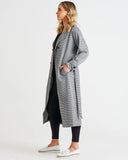 Betty Basic Ponte Trench Coat - Black Houndstooth