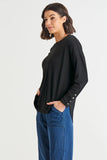 Betty Basic Malika Ribbed Long Sleeve Tee - Black