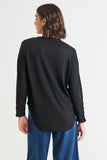 Betty Basic Malika Ribbed Long Sleeve Tee - Black