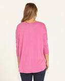 Betty Basics Milan 3/4 Sleeve Top - Winter Pink