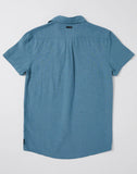 Rusty Overtone Short Sleeve Linen Shirt Boys - Yonder Blue