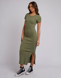 Silent Theory Mika Midi Dress - Khaki