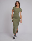 Silent Theory Mika Midi Dress - Khaki