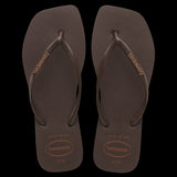 Havaianas Slim Square Logo Pop-Up - Dark Brown