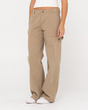 Rusty Billie Low Wide Canvas Carpenter Pant - Khaki