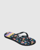 Roxy Girls Viva Stamp II Jandal - Black Print