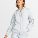 Roxy Perfect Place Zip Brushed Hooded Jumper - Heather