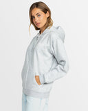 Roxy Perfect Place Zip Brushed Hooded Jumper - Heather