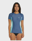 O'Neill Womens Classic Short Sleeve Rashvest - Navy/Aqua