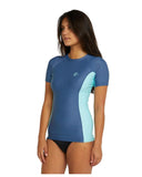 O'Neill Womens Classic Short Sleeve Rashvest - Navy/Aqua