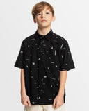 Quiksilver Youth  Peaceful Chaos SS Shirt - Black/White